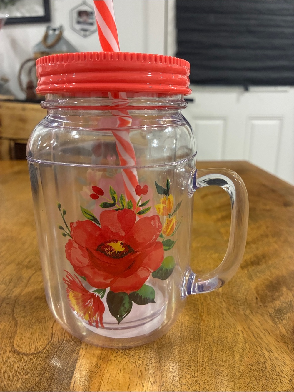 The Pioneer Woman Mason Jar Mug with Straw